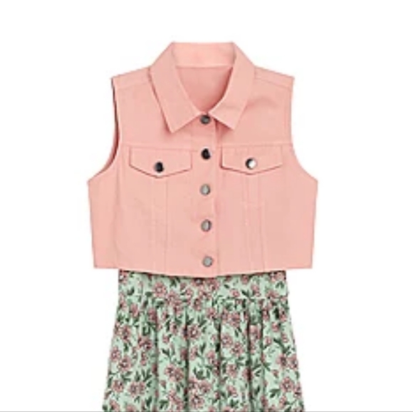 KNIT WORKS Denim Jean Jacket Stripe Dress 2pc Set NWT - Picture 3 of 9